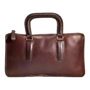 VINTAGE COACH NYC Bonnie Cashin Leather Satchel Slim Bag Mahogany Brown